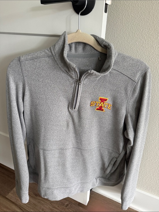 Antigua Jackets & Blazers - Antigua Gray Iowa State Pullover Quarter-Zip